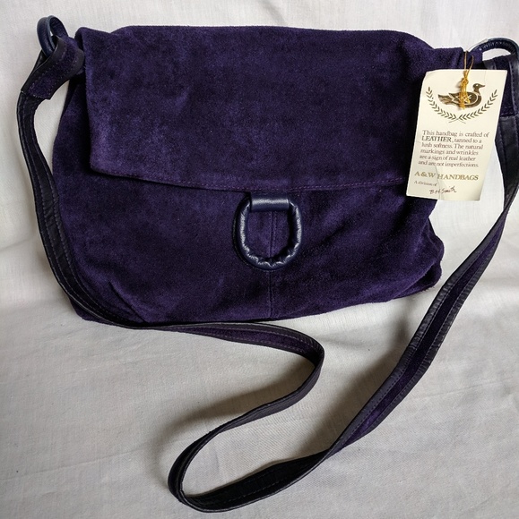 Vintage Handbags - NWT vintage purple soft leather shoulder purse